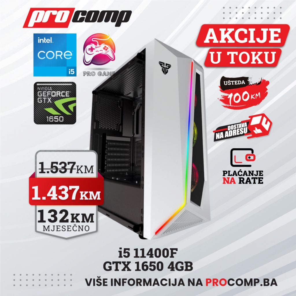 Gaming računar i5 11400F, GTX 1650 4GB